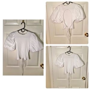 Zara Women’s Blouse Peplum Sleeves Size Small